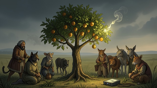 Protection Takes Root from "The Magician's Nephew". Protection Takes Root A defense grows Digory plants the apple, and the Tree of Protection rises in Narnia.