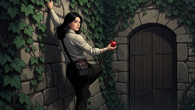 The Apple Is Stolen from "The Magician's Nephew". The Apple Is Stolen A forbidden entrance Jadis enters the garden by climbing its wall rather than using the gates.