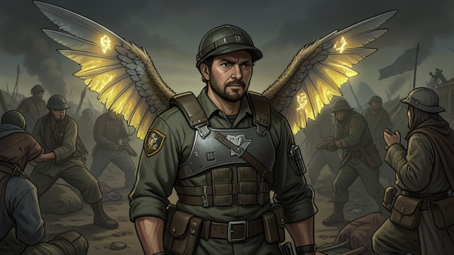 A Legacy He Has Earned from "Blackwater". Wings for His Own Service Recognition from Marcell Marcell awards Roland his own combat wings after a series of dangerous sorties.