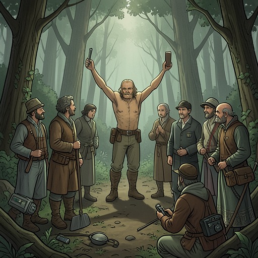 The Poet and the Hermit from "Walden". This flow traces the changing balance between Thoreau’s solitary reflection and the companionship of visitors who bring conversation into the woods.