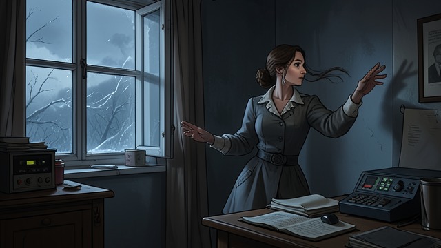 An Open Window from "Love Virtually". A Practical Complaint A restless night Emmi Rothner tells Leo Leike that she cannot sleep with the window closed, even though the north wind blows through it.