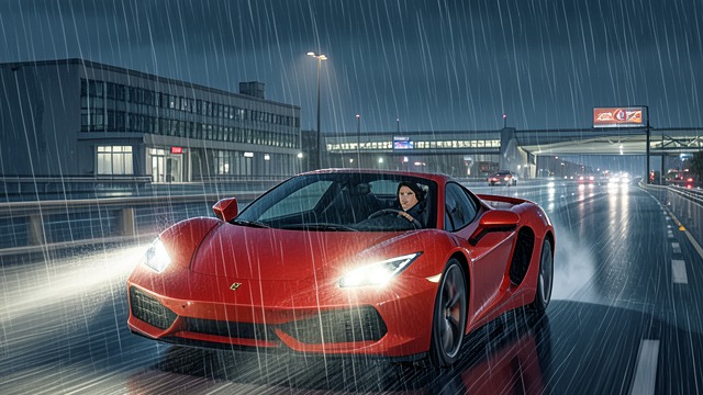 The Stolen Car from "Nine Perfect Strangers". Leaving the Ship A fast decision Delilah takes Ben and Jessica’s Lamborghini and drives toward the regional airport.