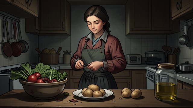 The Hunger of 1944 from "Diary of Anne Frank". Shortage Becomes Routine Deteriorating meals Anne described rotten vegetables, potatoes, and a lack of fats and oils.