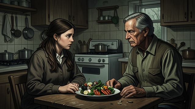 Vegetables at the Table from "Diary of Anne Frank". Anne Resists Pressure A clash over eating When Auguste van Pels pressed Anne to eat vegetables she disliked, Anne refused and her father supported her choice.