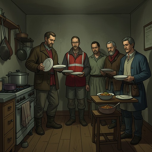 Food Disputes from "Diary of Anne Frank". This flow traces how repeated disagreements over meals and supplies expose mistrust and reshape relationships among the residents.