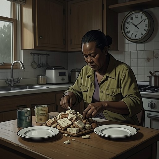 Food, Rationing, and Hunger from "Diary of Anne Frank". This flow traces how rationing, black-market dependence, dwindling supplies, and repetitive meals shaped survival and relations inside the Annex.
