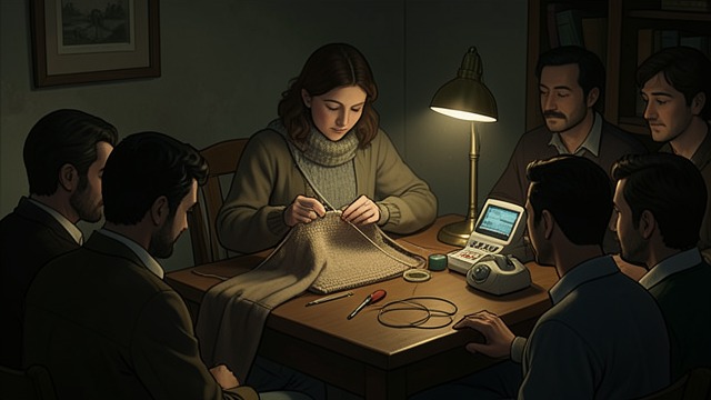 The Routine Continues from "Antigone". The Routine Continues Small acts of care Eurydice’s knitting and concern for the poor define her ordinary life.