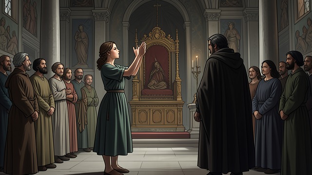 The Palace Hears Her from "Antigone". The Palace Hears Her Silence rejected Antigone tells Creon to open the doors and let everyone hear.