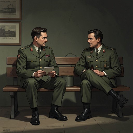 The Guardroom as Counterpoint from "Antigone". This thread contrasts the dynasty’s fatal crisis with the guards’ everyday talk of pay, food, rank, and leisure.