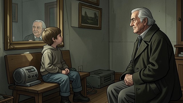 A Child Asks About Doubles from "A Man". Memory as a Test Sota’s thought experiment Sota asks how his father would distinguish him from a perfect double. Kido answers through shared memories.