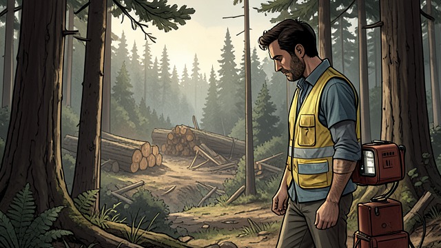 Facing the Logger’s Mountain from "A Man". The Pursuit Ends A return to Town S Kido visits Ito Lumber’s worksite and imagines Hara’s ordinary longing to finish work and go home to his family.