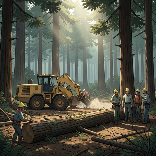 The Logging Worksite and Its Loss from "A Man". Ito Lumber’s dangerous work gives Hara a stable role and trusted community, then turns the ordinary life he built into another bereavement for Rié.