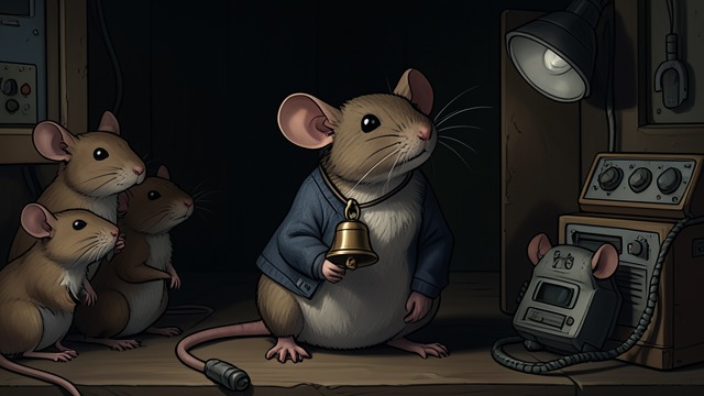 The Mice Debate a Bell from "Aesop's Fables". A Plan Without a Volunteer The Proposal A council of Mice seeks a way to detect the Cat and approves a bell attached to its neck.