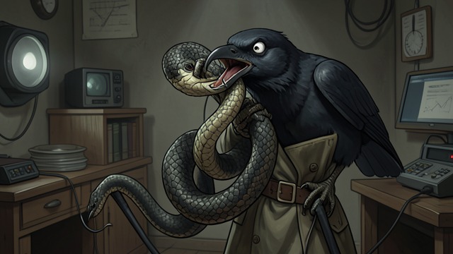 The Crow’s Windfall Turns Fatal from "Aesop's Fables". Appetite Without Caution A Sleeping Snake A hungry Crow sees a Snake asleep in a sunny place and seizes it, treating the discovery as an easy meal.