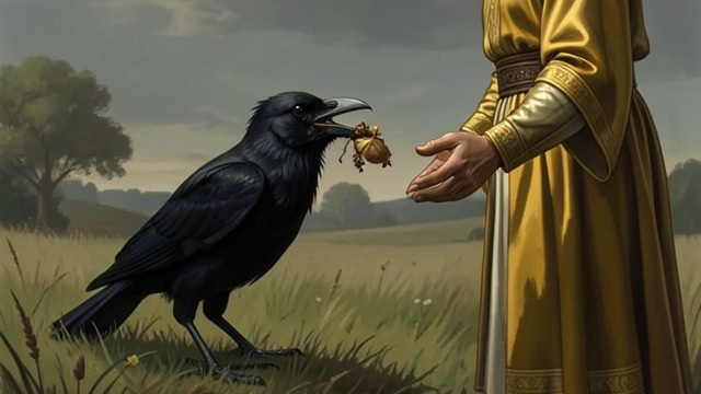The Crow Breaks Its Promise from "Aesop's Fables". An Escape Followed by Forgetfulness The First Vow Caught in a snare, a Crow promises Apollo an offering in return for rescue.