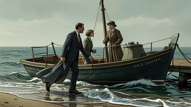 The Night at the Beach from "The Hummingbird". The Night at the Beach Marco recognizes danger Irene says she is going to secure the family boat before a storm.