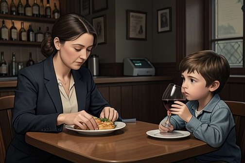 Louise Sends the Children Out from "Chanson douce". Louise proposed taking Mila and Adam to dinner so that Myriam and Paul could spend an evening alone.