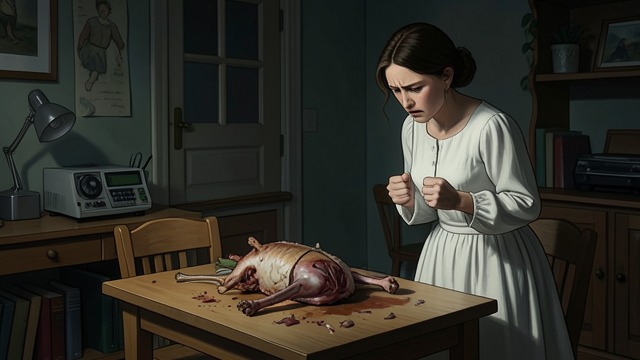 A Boundary Delayed from "Chanson douce". The Household Turns Suspicious A warning sign Myriam finds the cleaned carcass on the children’s table and sees it as a possible act of revenge.