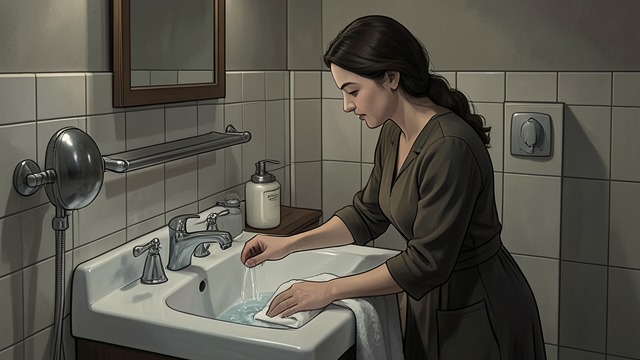 照料的脆弱性,《温柔之歌》中的场景。对熟悉举动的重新审视 邀请 妮娜·多瓦尔准备重演路易丝给孩子们洗澡时的日常流程,包括检查水温和呼唤孩子们。这一连串平常的动作,成了暴力发生前最后已知的照料形态。 并无单一解释 重演可以复现动作,却无法复现其背后的情感断裂。这一幕没有解开照料的双重含义:它既能带来安全感与依赖,也会令人极度脆弱。