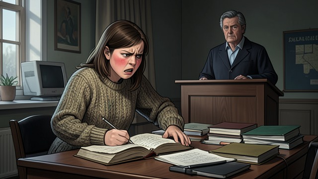 Trouble in Class from "Chanson douce". Rebellion and Concealment A disruptive student Stéphanie laughs, throws things, insults teachers, skips class, and smokes cannabis.