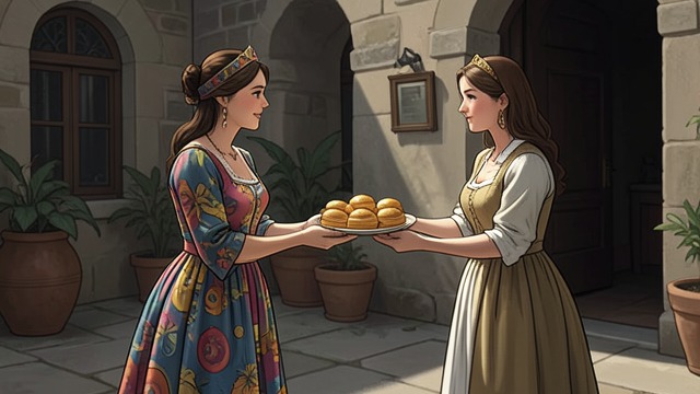 The Honey Cakes from "Chanson douce". Wafa Offers Something A small act of hospitality Wafa offers Louise honey cakes and explains that she comes from a culture of sharing food with strangers.