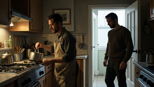 A Household Out of Balance from "Even If This Love Disappears From the World Tonight". Father and Son in Parallel Tooru's daily labor Tooru runs the household while his father works and pursues the idea of becoming a novelist.