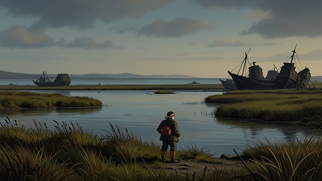作为逃离与归返之路的河流,《远大前程》中的场景。从沼泽地眺望河流 遥远的边界 皮普看见河流在沼泽地那头蜿蜒成一道低矮的线,远处还有大海,附近则停泊着囚犯监狱船。这样的景致既令人想到逃脱,也暗示着威胁。 孩童眼中的地理 河流属于一个皮普几乎无法理解的世界。后来,河道将把那名逃犯一生的后果带进皮普想象中的未来。