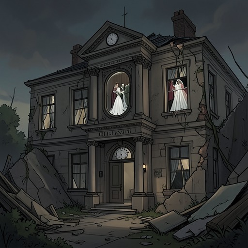 Satis House and Arrested Time from "Great Expectations". The house’s stopped clocks, decaying wedding objects, and eventual destruction give physical form to grief that cannot remain contained forever.