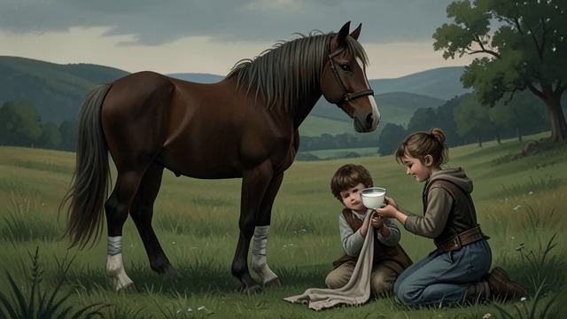 Care for a Wild Mare from "Ronja, the Robber's Daughter". Responsibility Without Ownership Aid Ronia and Birk tend Lia’s wound and give her time to recover.