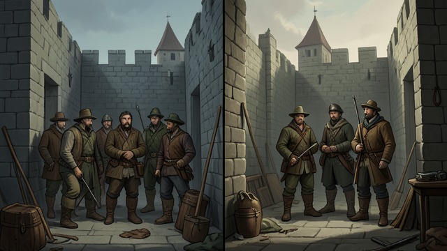 A Shared Stronghold from "Ronja, the Robber's Daughter". From Rivalry to Alliance Reorganization Matt wins the beast fight and becomes chief over a united robber band, while Borka retains standing and his own men.
