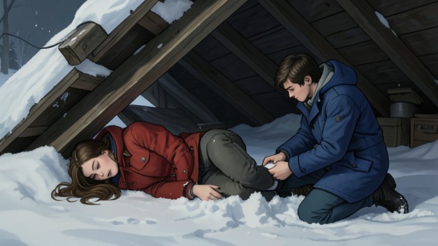 Birk Saves Ronia from "Ronja, the Robber's Daughter". Rescue Returned Entrapment Ronia’s ski breaks through a Rumphobs’ roof, pinning her leg in the snow. A Wild harpy finds her while she is helpless.