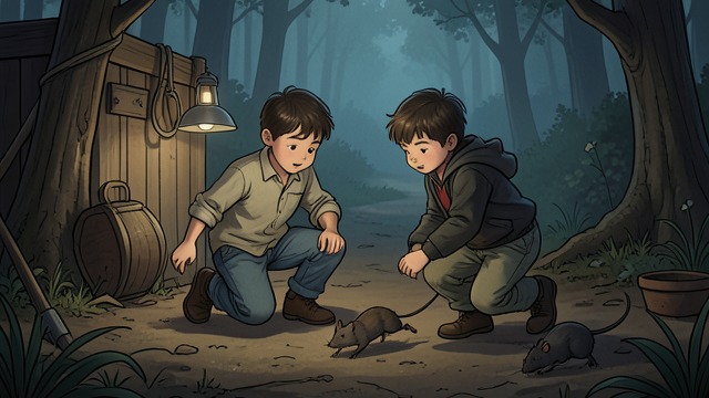 Friends Before the Feud from "Ronja, the Robber's Daughter". A Shared Past Memory Matt and Borka once hunted rats together in the old pigsty before their families’ divisions became decisive.