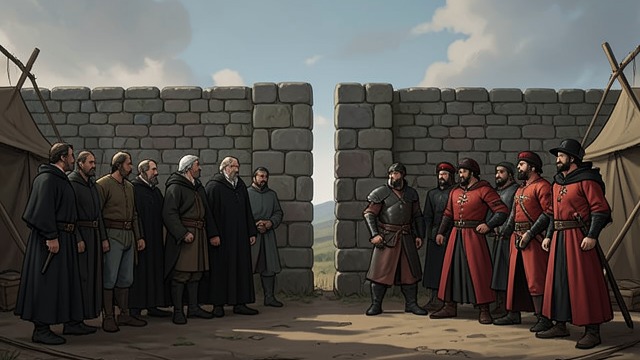 The North Fort Dispute from "Ronja, the Robber's Daughter". Territory and Hypocrisy Claim Matt considers the occupation an intolerable theft; Borka answers that robbers routinely take what they want.