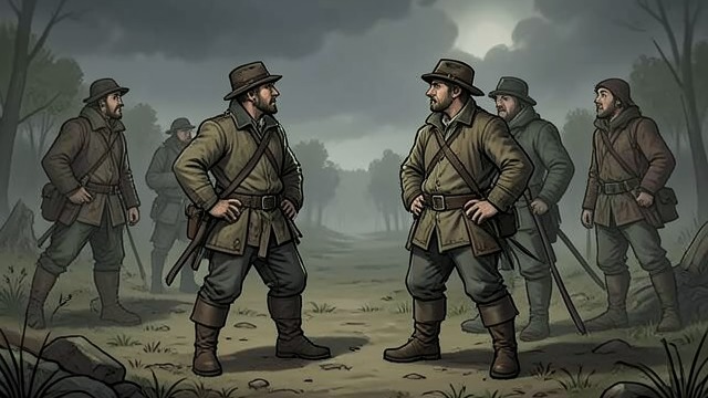 A Quiet Robbers’ Walk from "Ronja, the Robber's Daughter". The Highway Empties Changed Activity The two bands spend more attention watching one another than robbing travelers.