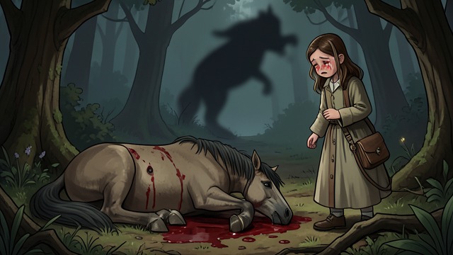 The Wounded Mare from "Ronja, the Robber's Daughter". A Cry in the Pines Discovery Birk hears a terrified horse and finds a mare bleeding from a bear’s attack.
