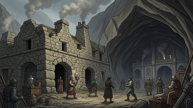 A Shared Base from "Ronja, the Robber's Daughter". Reorganized Space Alliance Matt and Borka’s men gather under one leadership after the contest. Their formerly divided residence becomes a shared stronghold.