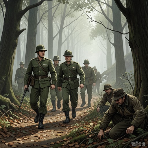The Sheriff’s Growing Threat from "Ronja, the Robber's Daughter". This flow traces how the soldiers’ pursuit first displaces Borka, then disrupts robber operations and eventually compels the clans to unite.