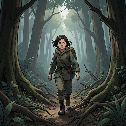 Ronia’s Forest Perils from "Ronja, the Robber's Daughter". This flow traces a sequence of forest encounters that tests Ronia’s courage and gradually sharpens her judgment.