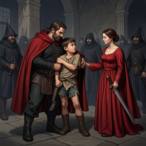The Captivity and Exchange from "Ronja, the Robber's Daughter". This flow follows the hostage crisis from Matt’s capture of Birk through Ronia’s intervention and the eventual release of both children.