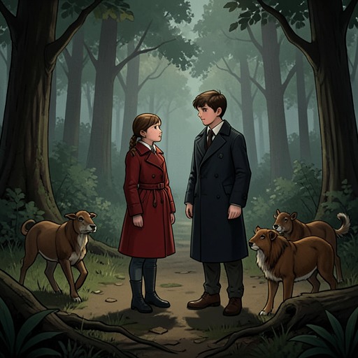 森林属于谁,《罗妮娅:强盗的女儿》中的场景。这条故事线展现罗妮娅逐渐明白,森林是大家共同的家园,而不是可以据为己有的财物。