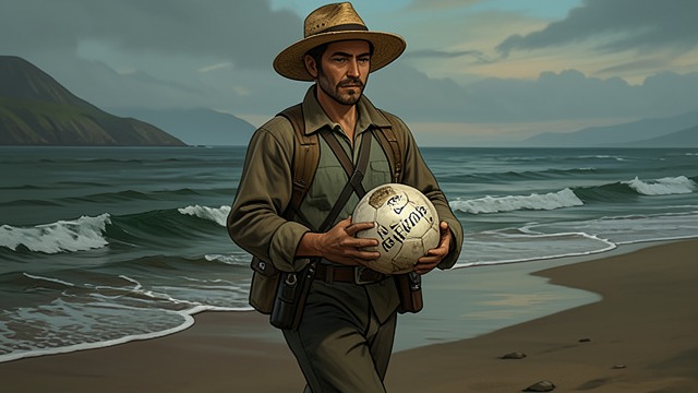 A Gift from Eddie from "Kensuke's Kingdom". Carrying Friendship Away A keepsake for the journey Eddie gives Michael a signed soccer ball as the family leaves.