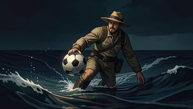 The Ball in Open Water from "Kensuke's Kingdom". A Toy Becomes Survival A sudden loss The ball rolls from Michael’s grasp while he tries to bring Stella away from the yacht’s bow.