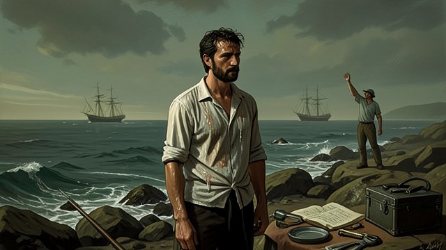 The Doctor Stays Aboard from "Kensuke's Kingdom". Duty in a Losing War A doctor’s obligation When planes attack the ship, Kensuke stays with his patients rather than fleeing.