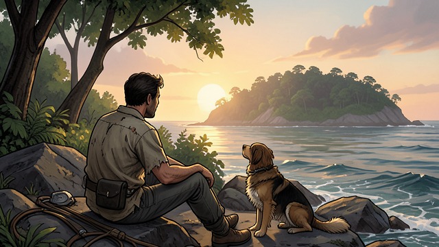 The Empty Horizon from "Kensuke's Kingdom". Alone on Unfamiliar Ground A miraculous arrival Michael reaches a small island after a night in the sea.