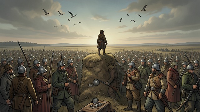 The Ruler Yielding the Field from "I Ching". Humility at the Center Authority delegates judgment The fifth line places a humble ruler above the field commander.