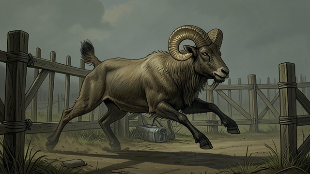 The Ram Learns to Stop from "I Ching". Awareness Prevents Injury Strength reaches an impasse The final line again pictures a ram butting against a fence, unable to advance or retreat.