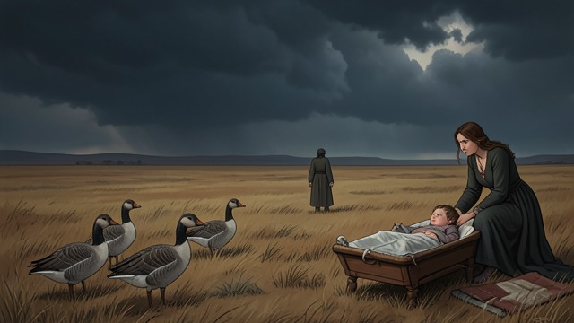 Distance Threatens the Household from "I Ching". A Separation Becomes Dangerous The geese reach dry ground The third line moves the birds to the dry plains and introduces images of a husband who does not…
