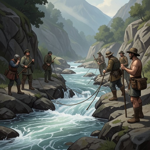 The Hard Crossing from "I Ching". This flow follows the repeated image of crossing a great stream as a test of preparation, timing, and collective capacity.