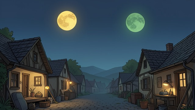 The Second Moon from "1Q84". The Second Moon A visible anomaly Aomamé sees two moons: the familiar yellow one and a smaller, greenish companion.