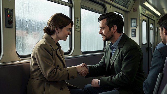 Hands Held on the Train from "1Q84". Hands Held on the Train Contact without explanation Fukaéri holds Tengo’s hand through the journey into the mountains, calming his Sunday anxiety.